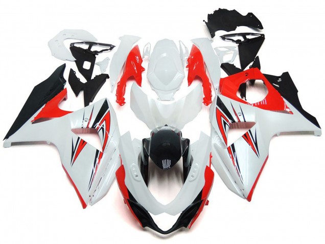2009-2016 Rot Glänzend Mit Weiß & Schwarz Custom Stil GSXR 1000 Motorrad Verkleidungen