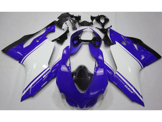 2011-2014 Glänzend Blau Weiß & Schwarz Ducati 1199 Motorrad Verkleidungen 2011-2014 Glänzend Blau Weiß & Schwarz Ducati 1199 Motorrad Verkleidungen