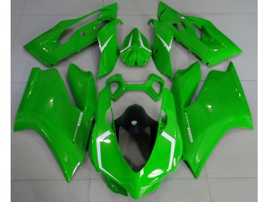 2011-2014 Glänzend Grün & Weiß Ducati 1199 Motorrad Verkleidungen