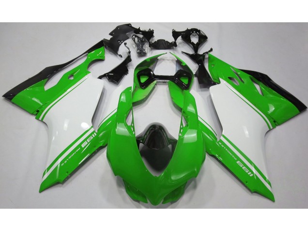 2011-2014 Glänzend Grün Weiß & Schwarz Ducati 1199 Motorrad Verkleidungen 2011-2014 Glänzend Grün Weiß & Schwarz Ducati 1199 Motorrad Verkleidungen