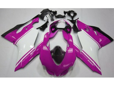 2011-2014 Glanzrosa Weiß & Schwarz Ducati 1199 Motorrad Verkleidungen