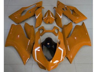 2011-2014 Orange Glänzend & Weiß Ducati 1199 Motorrad Verkleidungen