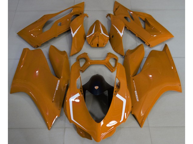 2011-2014 Orange Glänzend & Weiß Ducati 1199 Motorrad Verkleidungen 2011-2014 Orange Glänzend & Weiß Ducati 1199 Motorrad Verkleidungen