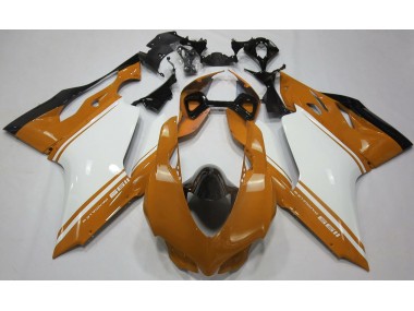 2011-2014 Orange Glänzend Silber & Schwarz Ducati 1199 Motorrad Verkleidungen