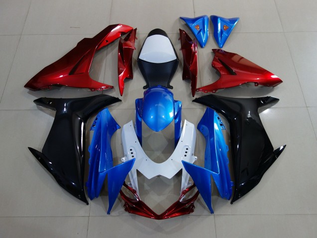 2011-2024 Benutzerdefiniert Rot Schwarz & Blau GSXR 600-750 Motorrad Verkleidungen 2011-2024 Benutzerdefiniert Rot Schwarz & Blau GSXR 600-750 Motorrad Verkleidungen