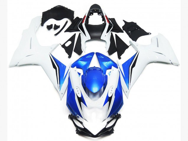 2011-2024 Glänzend Weiß & Blau GSXR 600-750 Motorrad Verkleidungen 2011-2024 Glänzend Weiß & Blau GSXR 600-750 Motorrad Verkleidungen