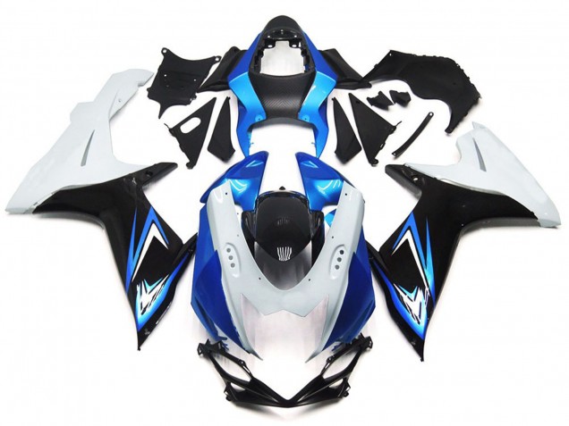 2011-2024 Hellblau & Glänzend Weiß Mit Schwarz GSXR 600-750 Motorrad Verkleidungen 2011-2024 Hellblau & Glänzend Weiß Mit Schwarz GSXR 600-750 Motorrad Verkleidungen