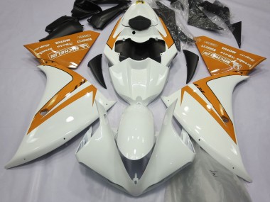 2012-2014 Glänzend Weiß & Orange R1 Motorrad Verkleidungen