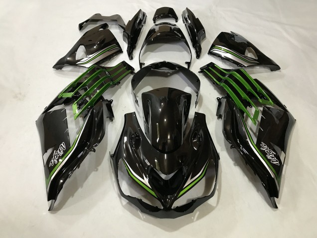 2012-2021 Glänzendes Schwarz & Schleimgrün ZX14R Motorrad Verkleidungen