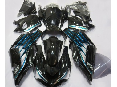 2012-2021 Schwarz Glänzend & Hellblau ZX14R Motorrad Verkleidungen