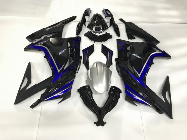 2013-2018 Glänzendes Schwarz & Blau Ninja 300 Motorrad Verkleidungen