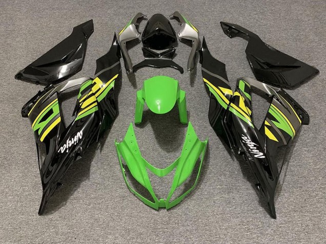 2013-2018 Schwarz Glänzend & Grünes Rennen ZX6R Motorrad Verkleidungen 2013-2018 Schwarz Glänzend & Grünes Rennen ZX6R Motorrad Verkleidungen