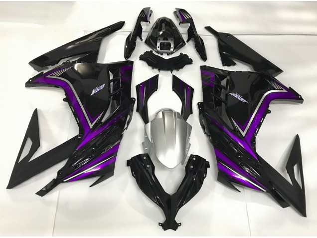 2013-2018 Schwarz Glänzend & Lila Ninja 300 Motorrad Verkleidungen 2013-2018 Schwarz Glänzend & Lila Ninja 300 Motorrad Verkleidungen