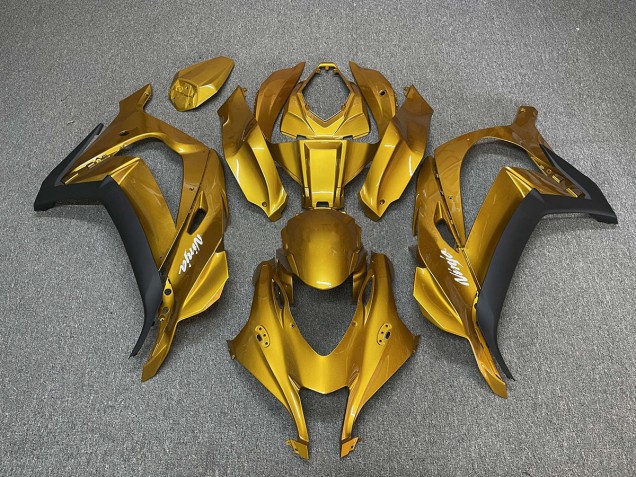 2016-2019 Gold Mit Ninja-Weiß ZX10R Motorrad Verkleidungen 2016-2019 Gold Mit Ninja-Weiß ZX10R Motorrad Verkleidungen