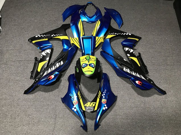2016-2019 Metallisch Blauer Hai ZX10R Motorrad Verkleidungen 2016-2019 Metallisch Blauer Hai ZX10R Motorrad Verkleidungen