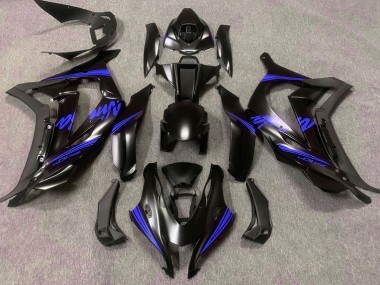 2016-2019 Satinschwarz & Blau ZX10R Motorrad Verkleidungen