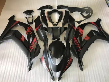 2016-2019 Satinschwarz & Rot ZX10R Motorrad Verkleidungen