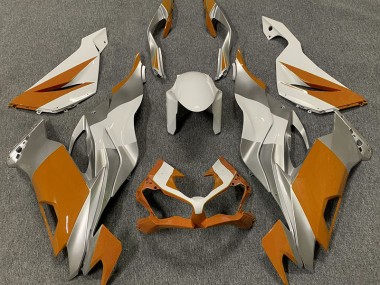 2019-2023 Orangeweiß & Silber ZX6R Motorrad Verkleidungen